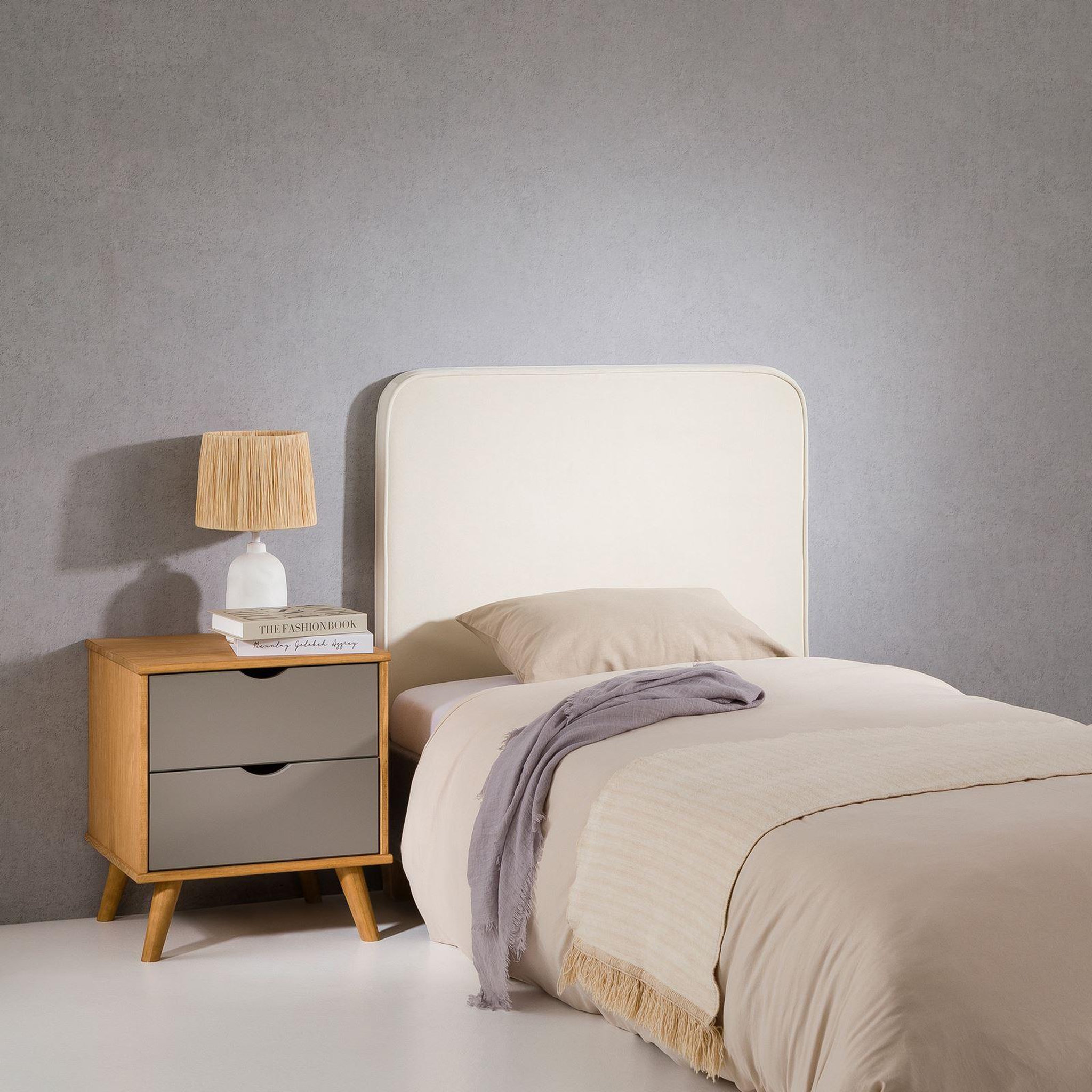 Voir la diapositive 2 : IDIMEX Tête de lit lunar 90 avec fixation murale, en tissu