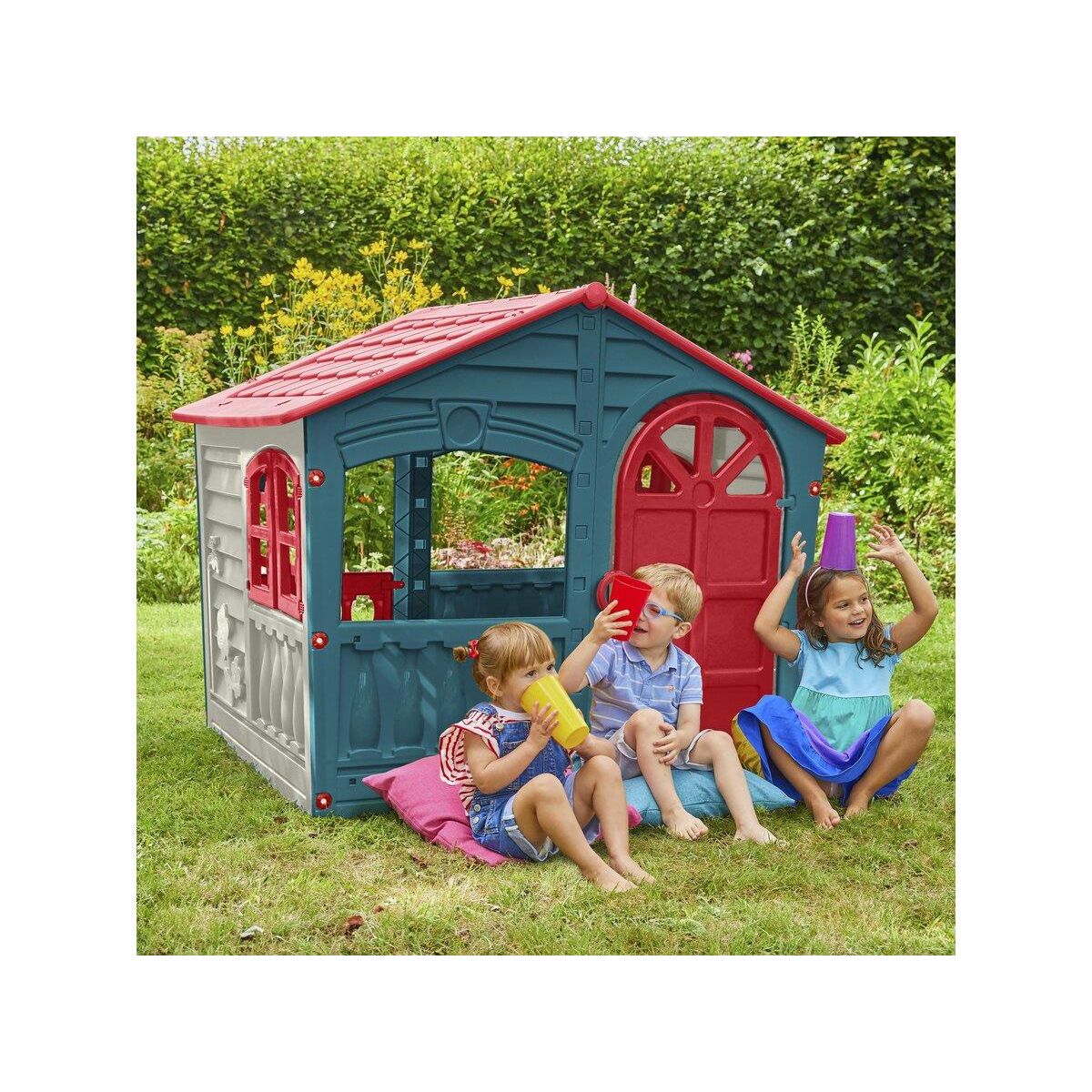 Habitat et Jardin Cabane enfant en plastique   FUN  - 140 x 111 x 115 cm - Bleu