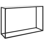 VIDAXL Table console Blanc 120x35x75 cm Verre trempe
