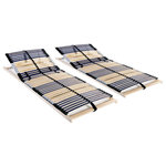 VIDAXL Sommiers a lattes sans matelas 2 pcs avec 42 lattes 80x200 cm
