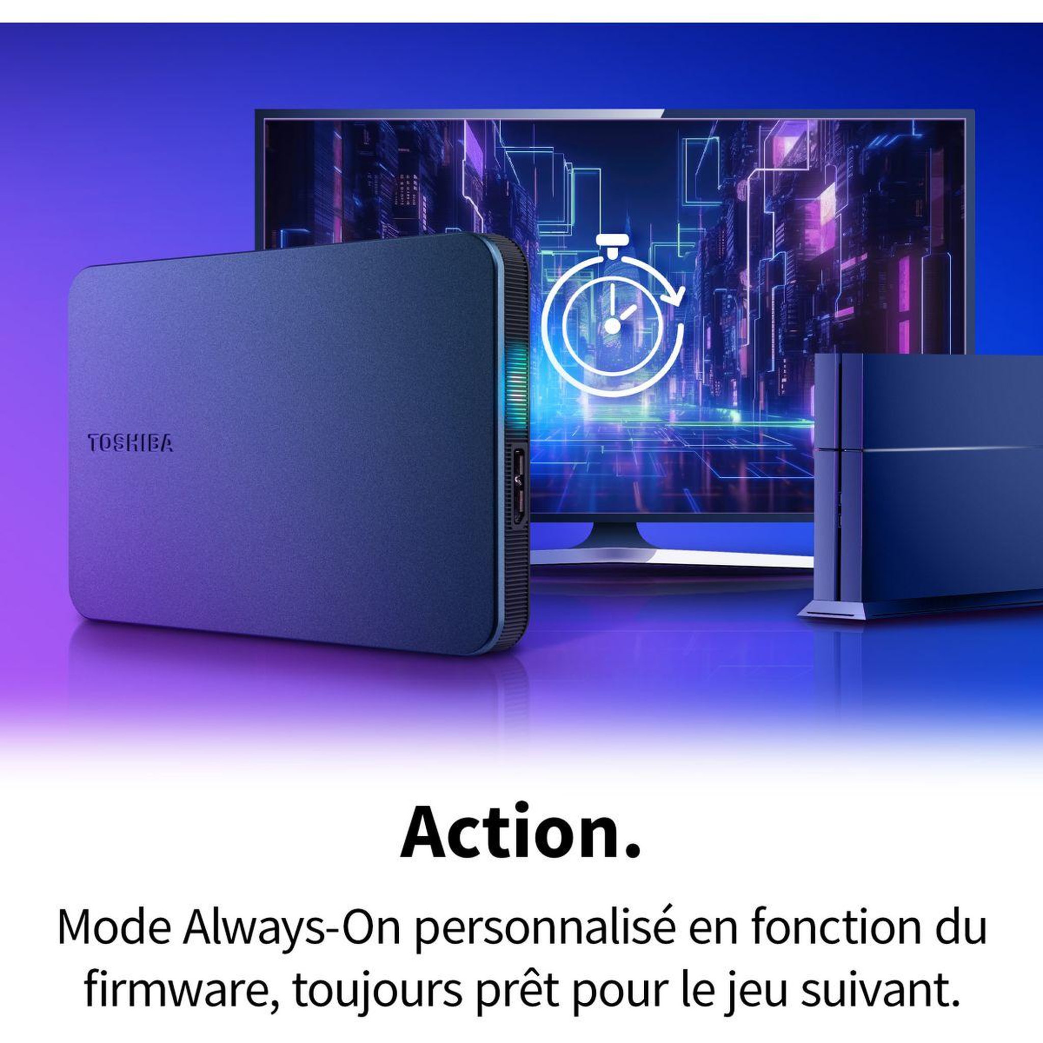 Voir la diapositive 3 : Toshiba Disque dur externe 4to canvio gaming xbox playsation pc