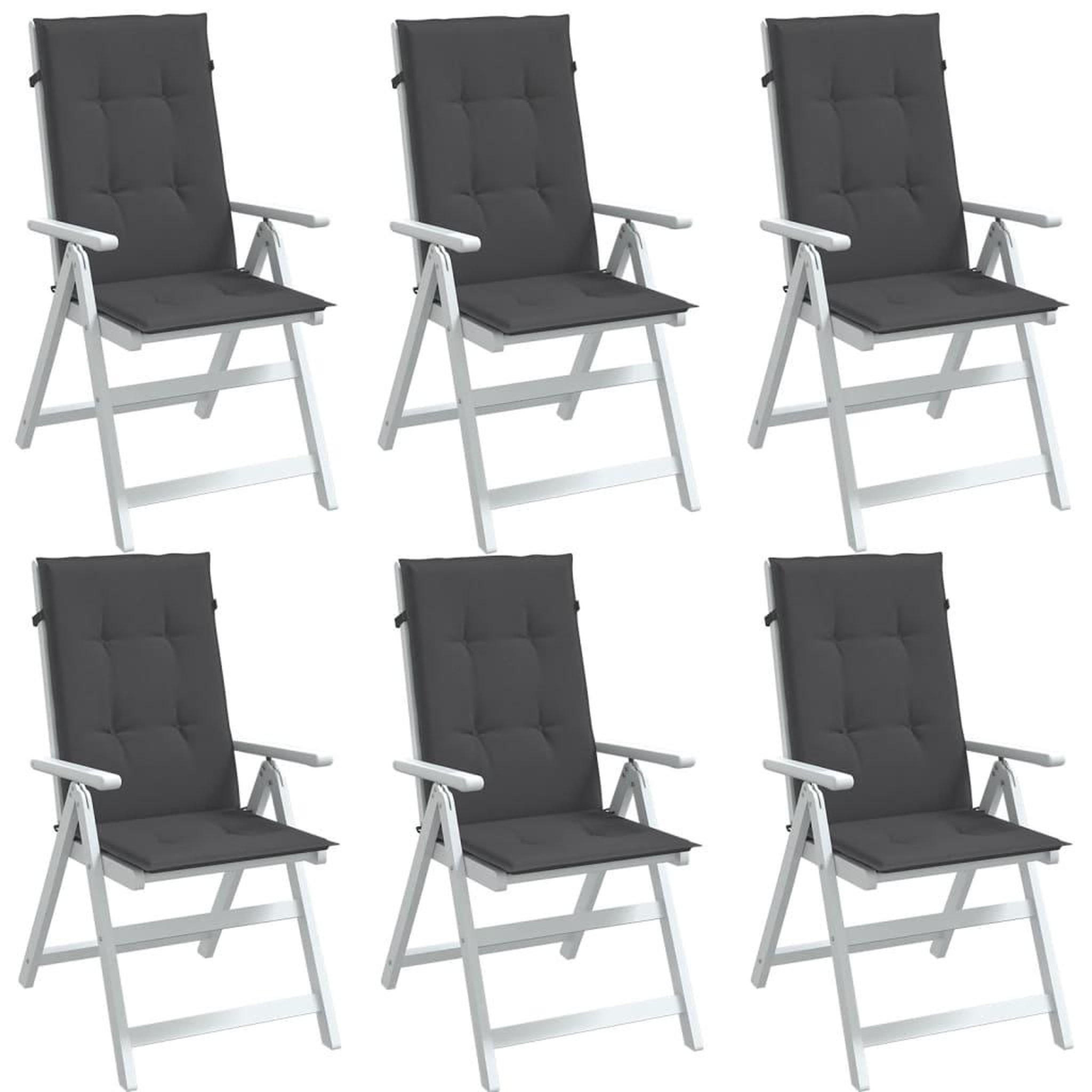 VIDAXL Coussins de chaise a dossier haut lot de 6 anthracite melange
