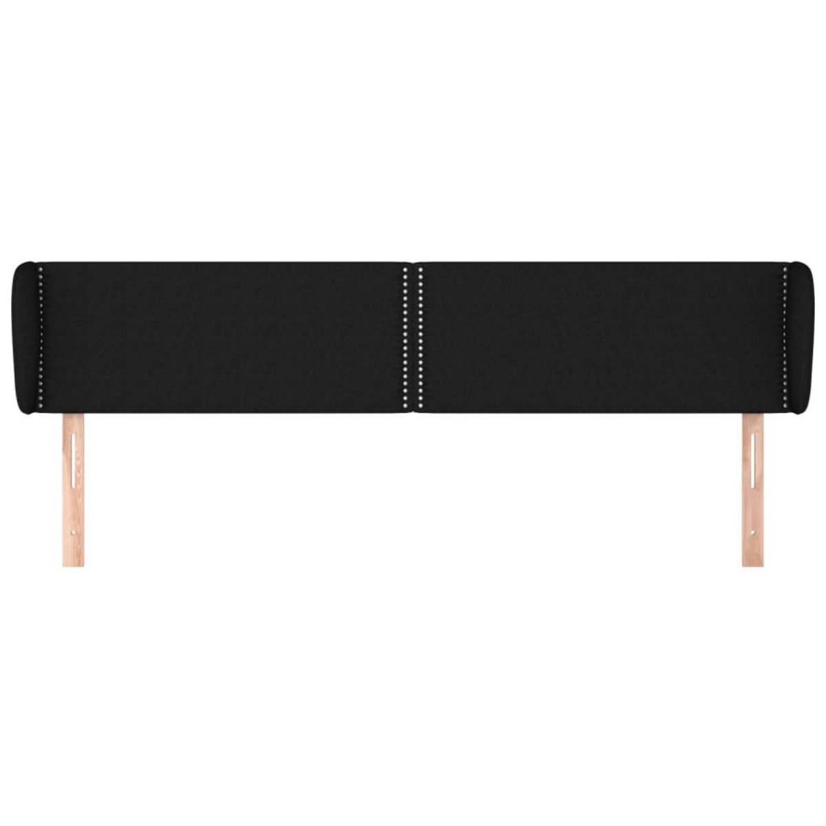 VIDAXL Tete de lit avec oreilles Noir 183x23x78/88 cm Tissu