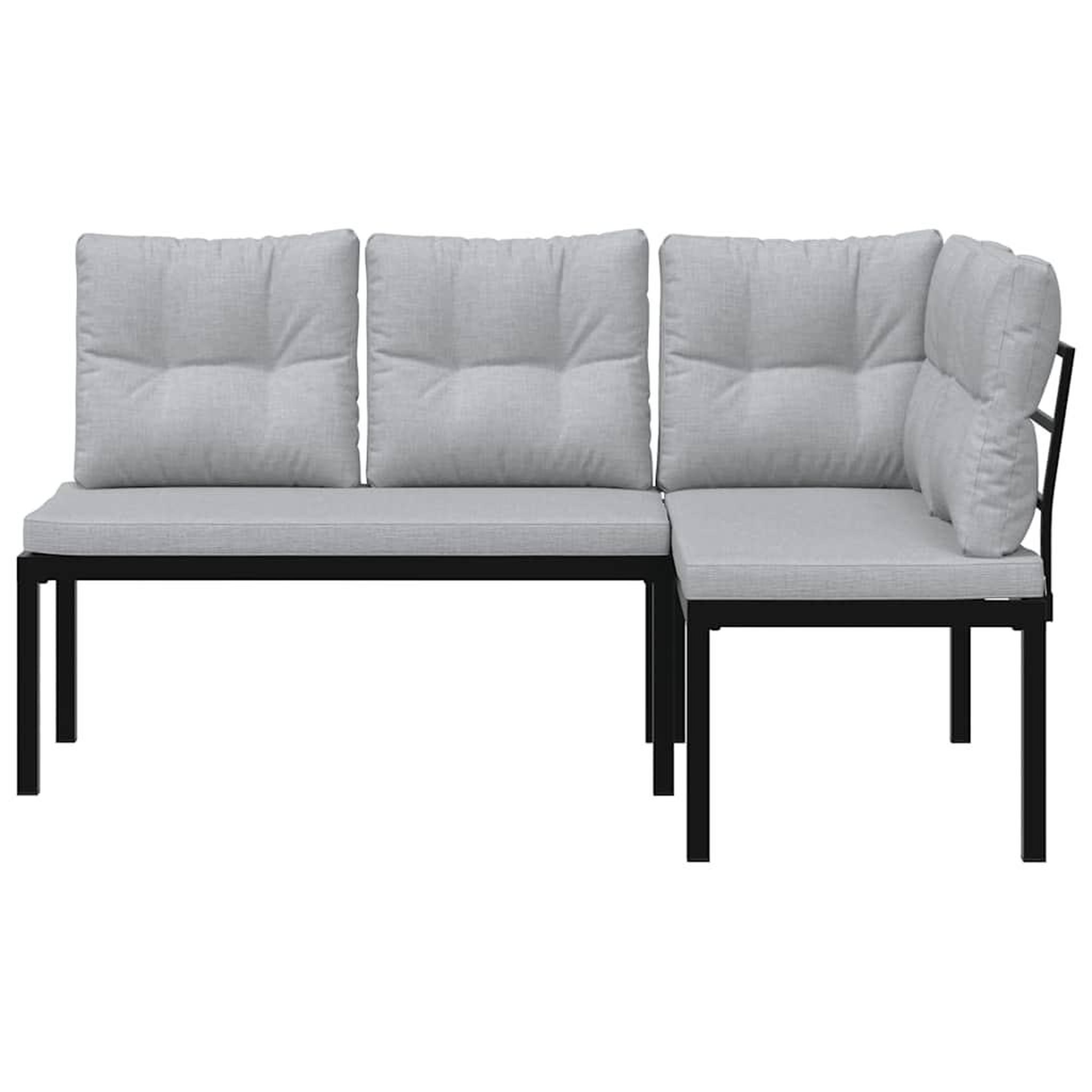 Voir la diapositive 3 : VIDAXL Bancs de jardin avec coussins lot de 2 acier enduit de poudre