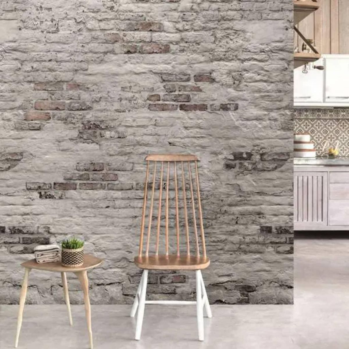 DUTCH WALLCOVERINGS DUTCH WALLCOVERINGS Papier peint Old Brick Wall Gris