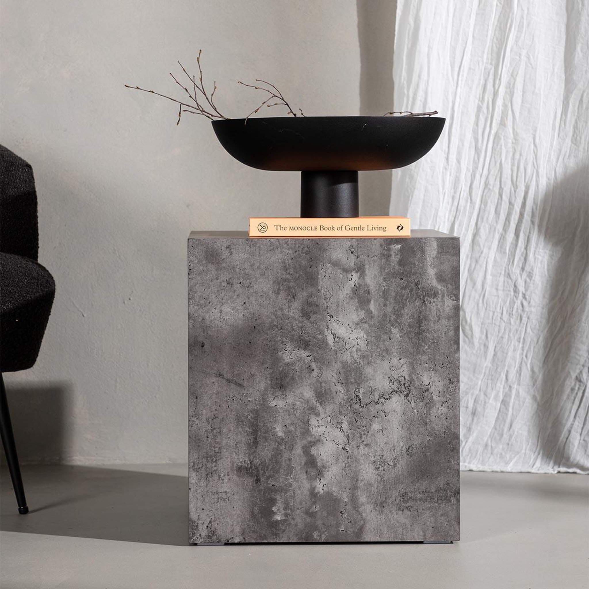 Voir la diapositive 4 : Paris Prix Table d'appoint imitation marbre  york  45cm gris foncé