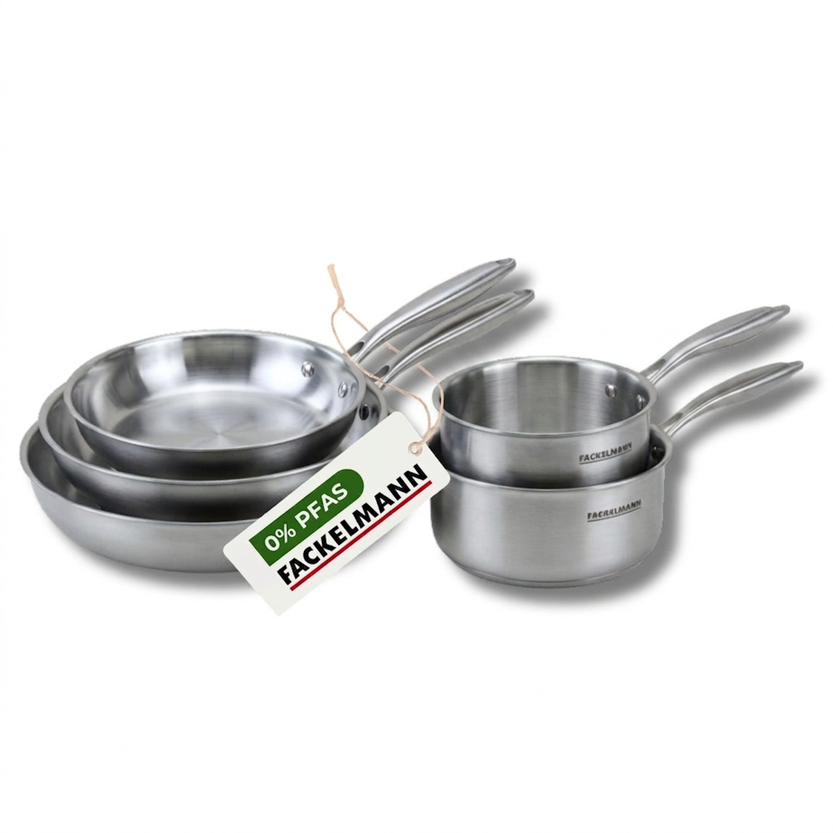 Fackelmann Batterie de cuisine avec 3 poêles 20/24/28 cm et 3 casseroles 14/16/18 cm sans PFAS Fackelmann Vita3