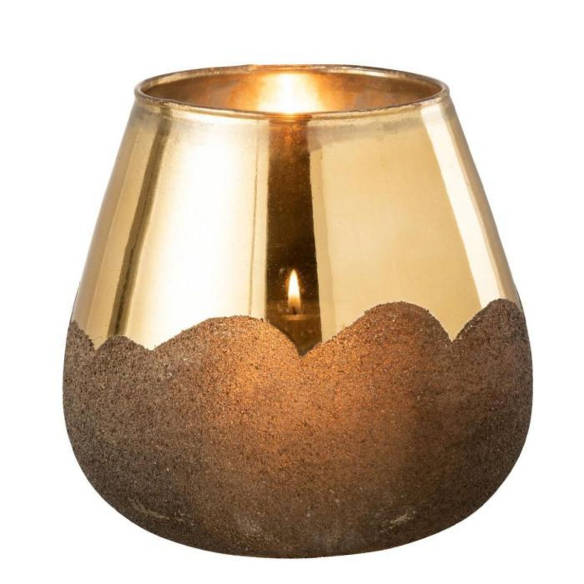 Paris Prix Photophore Design  Nevada  19cm Gris & Or