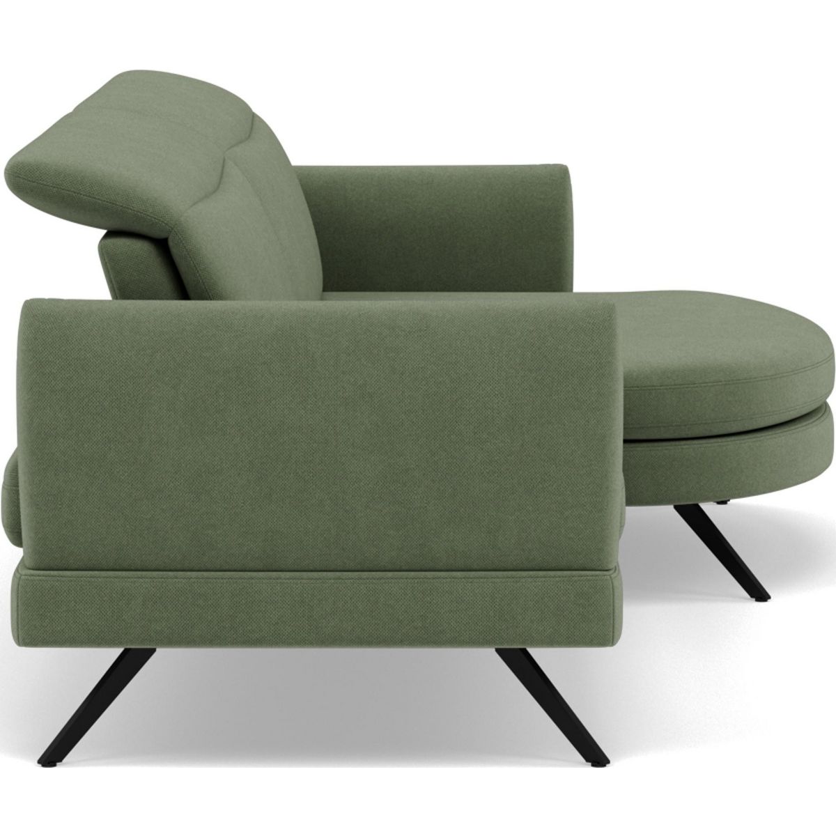 LISA DESIGN Terry - canapé d'angle droit 4 places avec têtières réglables en tissu texturé