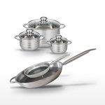 ELO Lot de 2 Poêles 24/32 cm et 3 Faitouts 12/14/20 cm Elo Relief Solution