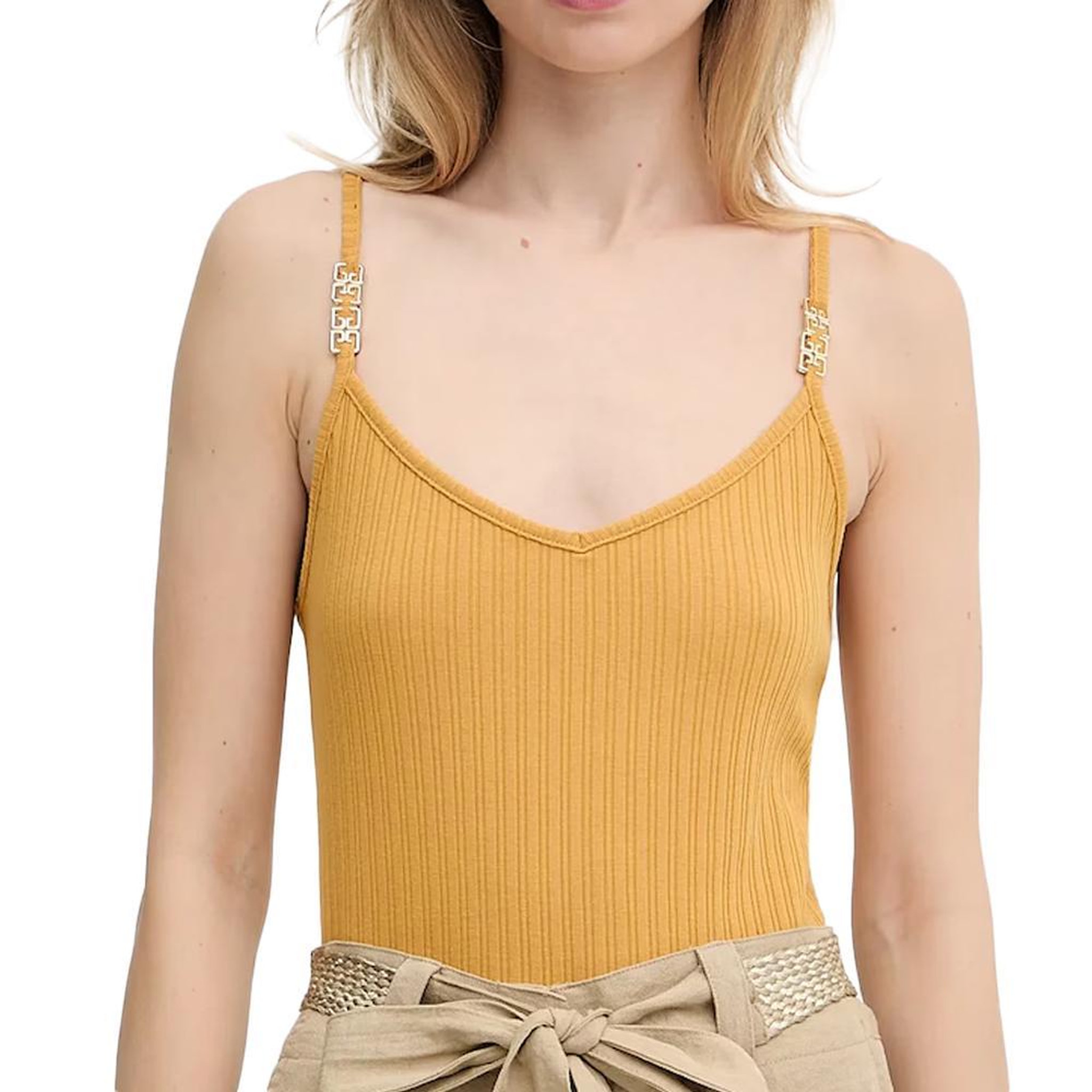 MORGAN Débardeur Jaune Femme Morgan BAO. Coloris disponibles : Jaune