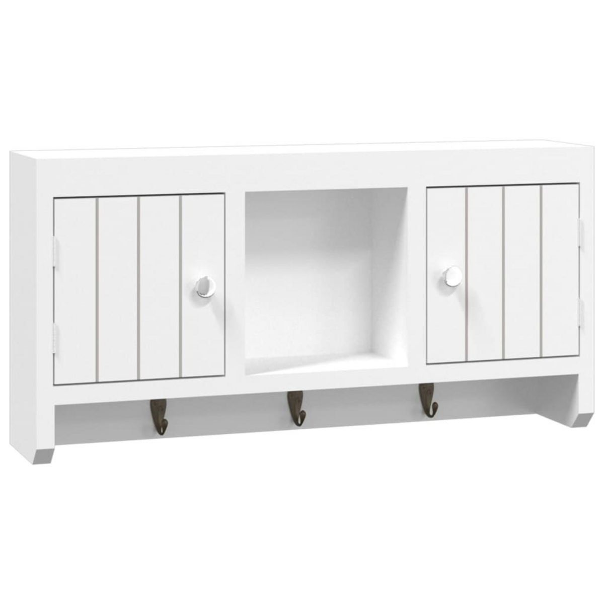 VIDAXL Armoire a cles Blanc 40x8,5x20 cm Bois d'ingenierie et acier