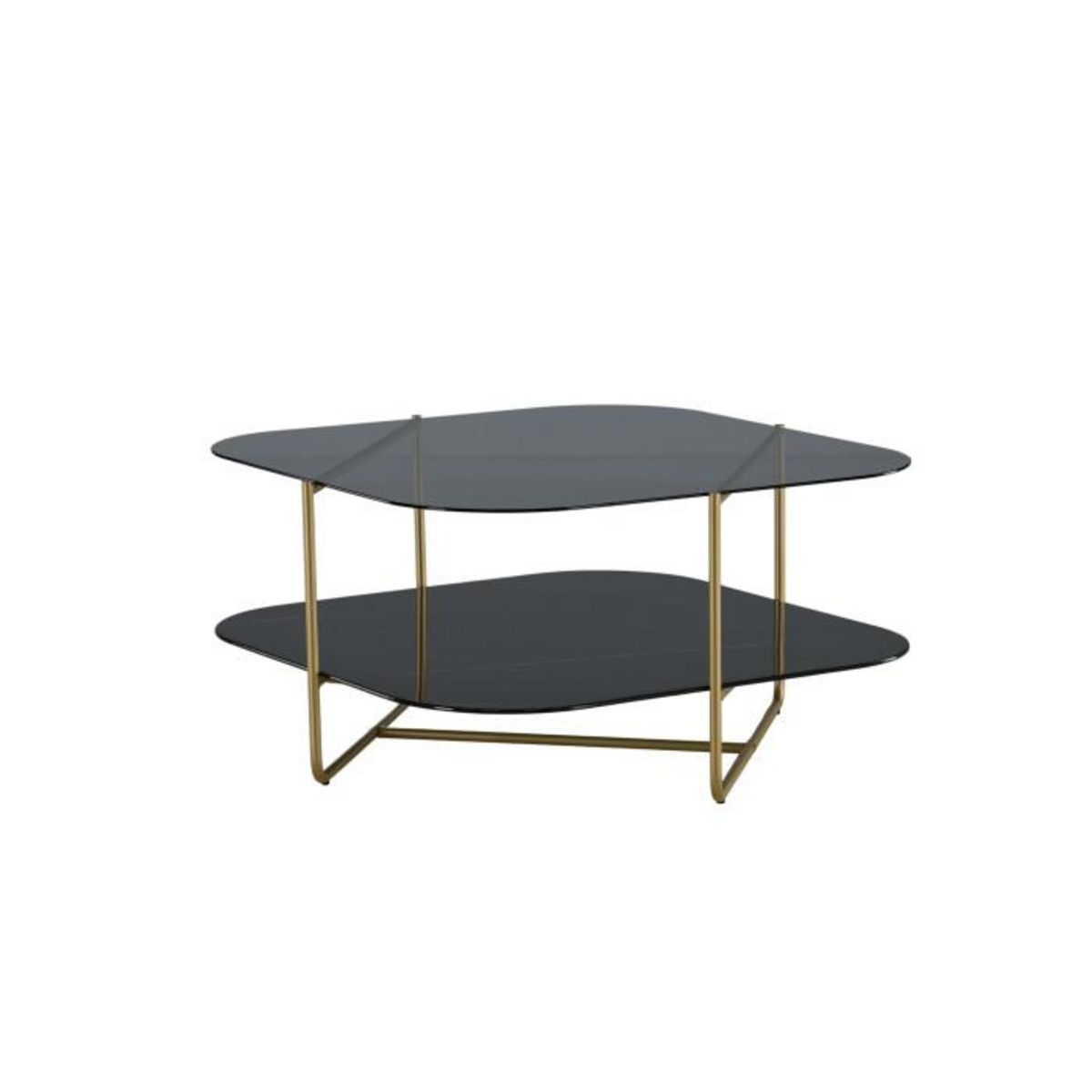 Paris Prix Table Basse en Verre  Un-Line  85cm Noir & Or
