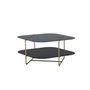 Voir la diapositive 3 : Paris Prix Table Basse en Verre  Un-Line  85cm Noir & Or