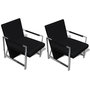 Voir la diapositive 2 : VIDAXL Fauteuils lot de 2 avec cadre chrome noir similicuir