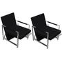 Voir la diapositive 2 : VIDAXL Fauteuils lot de 2 avec cadre chrome noir similicuir