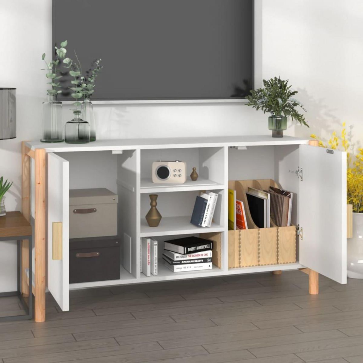 VIDAXL Buffet Blanc 107x38x60 cm Bois d'ingenierie