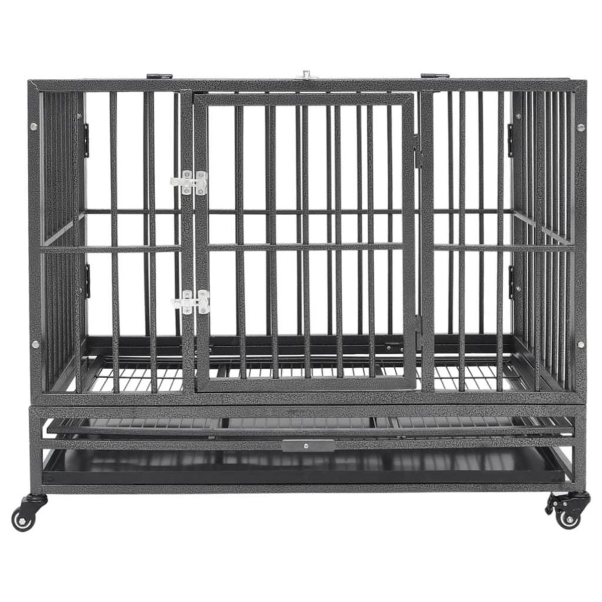 VIDAXL Cage pour chiens avec roues Acier 92x62x76 cm