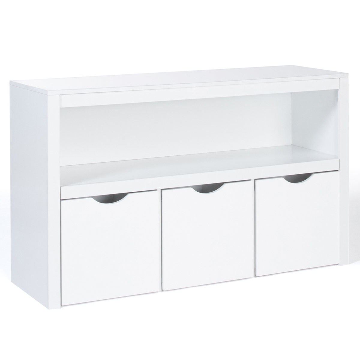 ID MARKET Meuble de rangement enfant MANA en bois blanc 3 tiroirs cubes sur roulettes