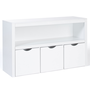 Voir la diapositive 3 : ID MARKET Meuble de rangement enfant MANA en bois blanc 3 tiroirs cubes sur roulettes