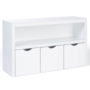 Voir la diapositive 3 : ID MARKET Meuble de rangement enfant MANA en bois blanc 3 tiroirs cubes sur roulettes