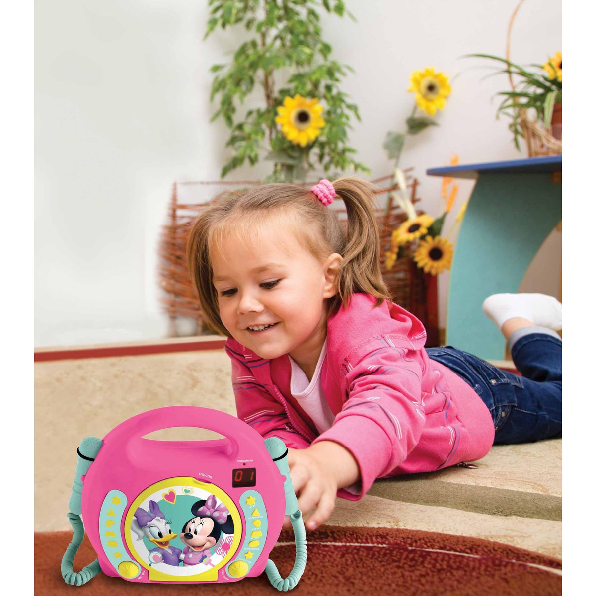 Lexibook Lecteur CD portable avec 2 microphones Disney Minnie