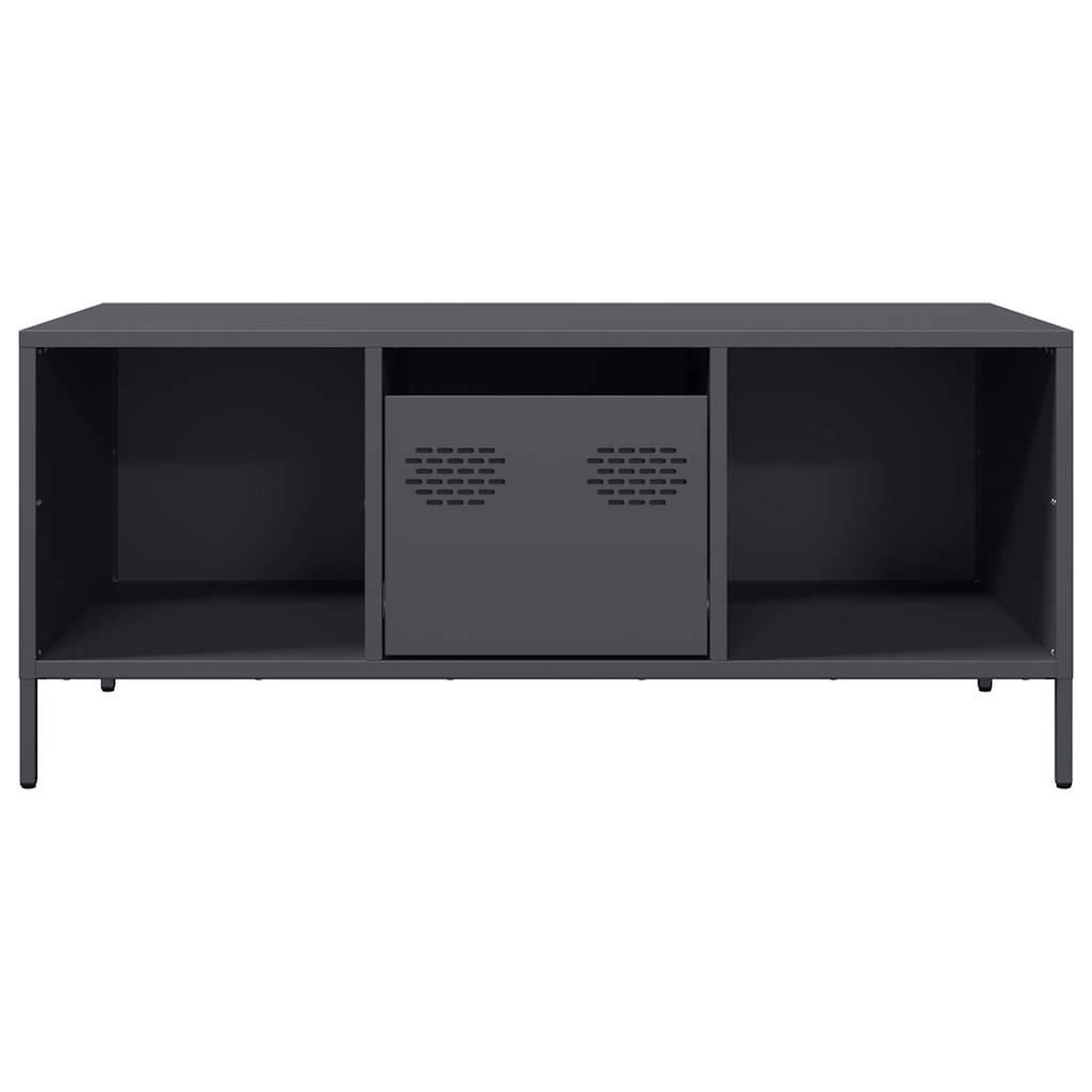 Voir la diapositive 4 : VIDAXL Table basse anthracite 101,5x50x43,5 cm acier lamine a froid