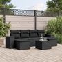 Voir la diapositive 1 : VIDAXL Salon de jardin 7 pcs avec coussins noir resine tressee
