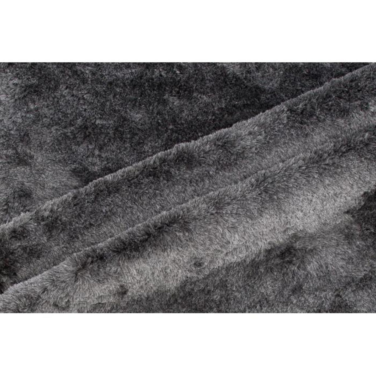 Paris Prix Tapis Déco Shaggy  Shiva  201x302cm Gris
