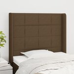 VIDAXL Tete de lit avec oreilles Marron fonce 93x16x118/128 cm Tissu