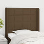 Voir la diapositive 1 : VIDAXL Tete de lit avec oreilles Marron fonce 93x16x118/128 cm Tissu
