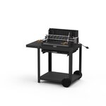 Le marquier Barbecue avec chariot en acier noir Mendy, grille en inox de 54 x 32 cm