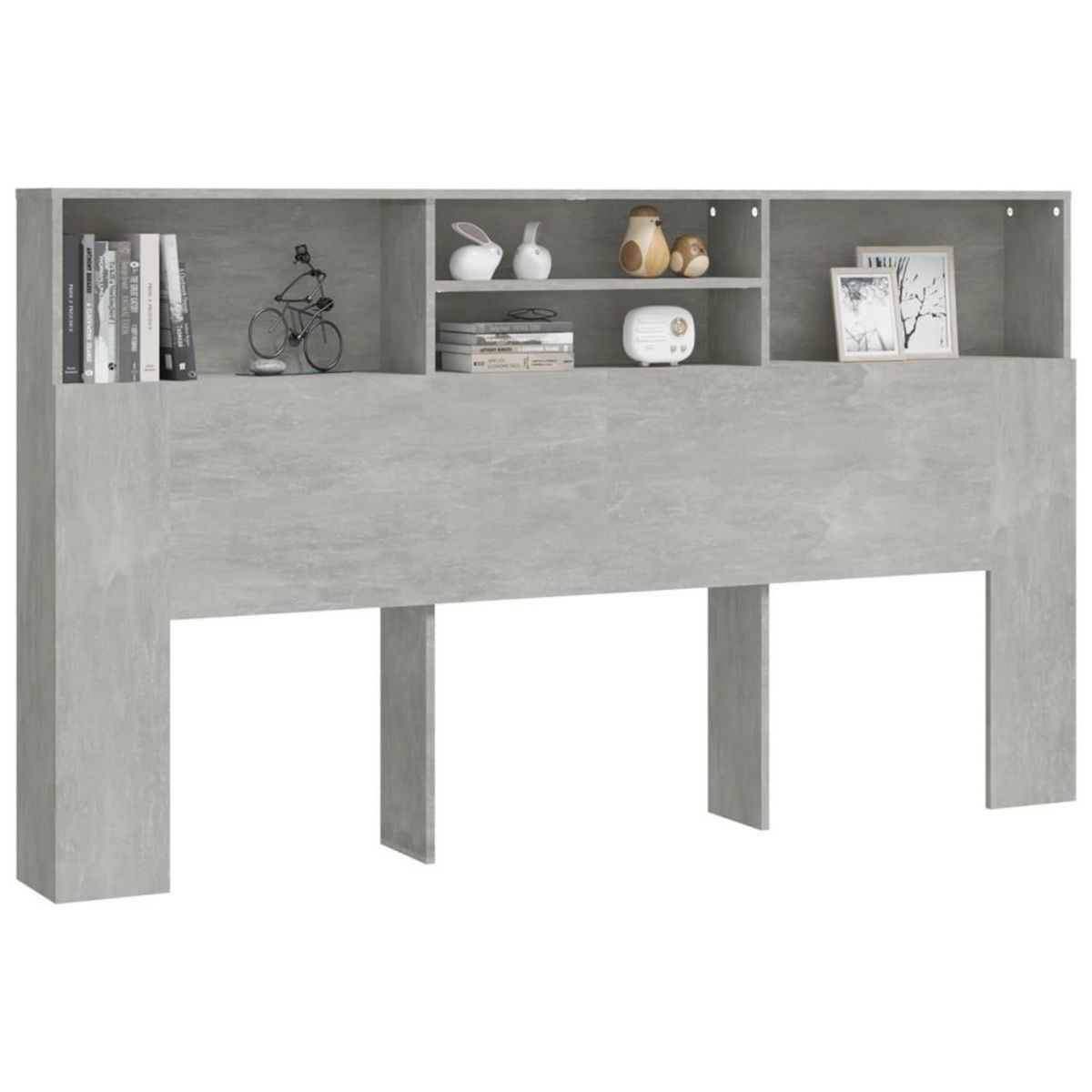 VIDAXL Armoire de tete de lit Gris beton 180x19x103,5 cm