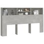 Voir la diapositive 5 : VIDAXL Armoire de tete de lit Gris beton 180x19x103,5 cm