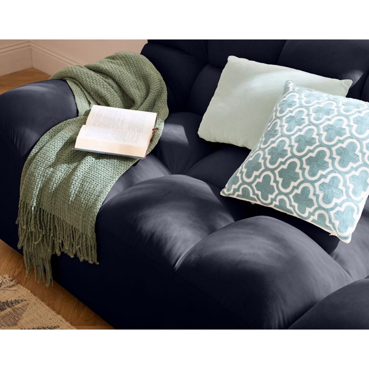 LISA DESIGN Napoli - canapé droit 4 places - en velours