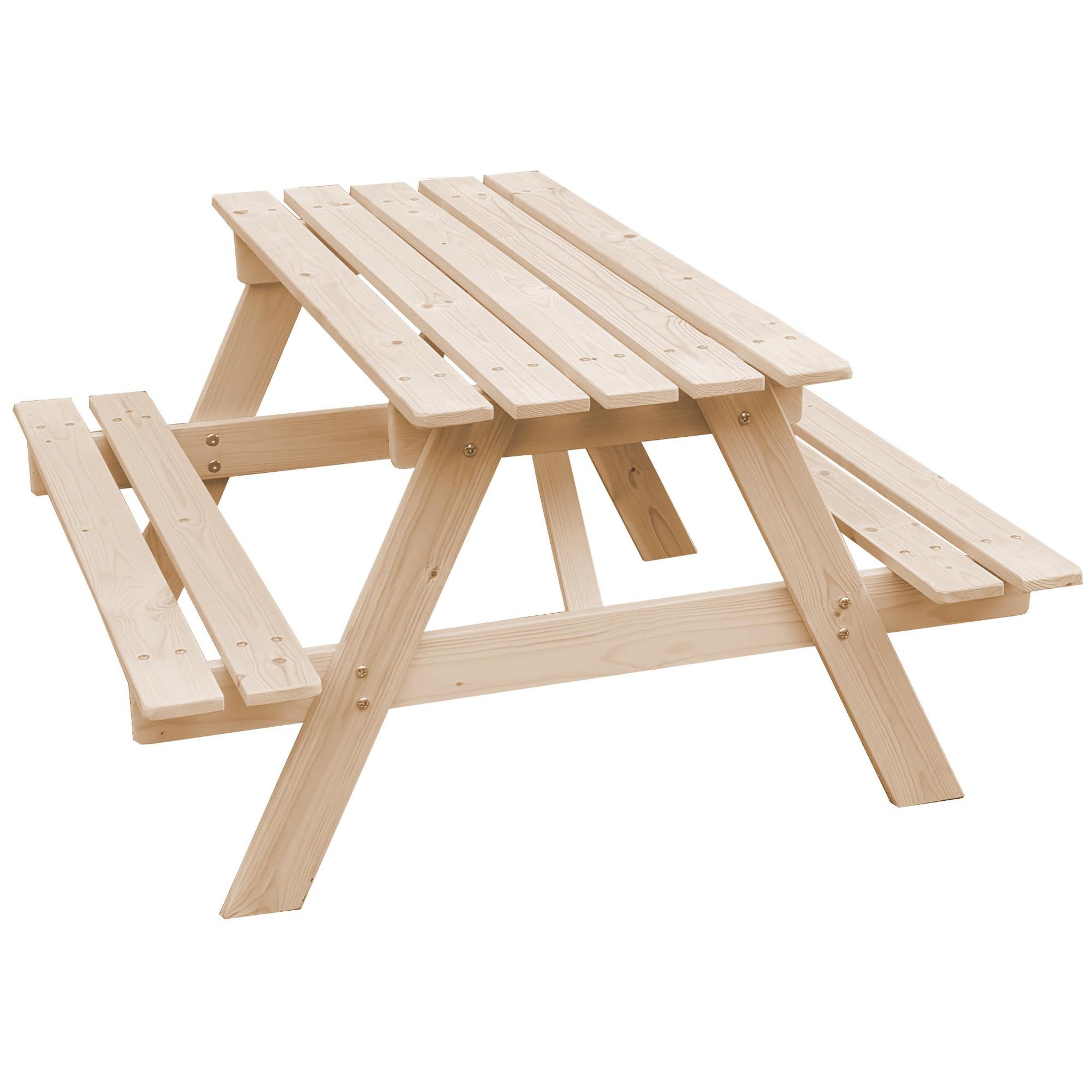 TIMBELA Table enfant en bois – table et chaise enfant - table pique nique 90x90xh50 cm m018-1