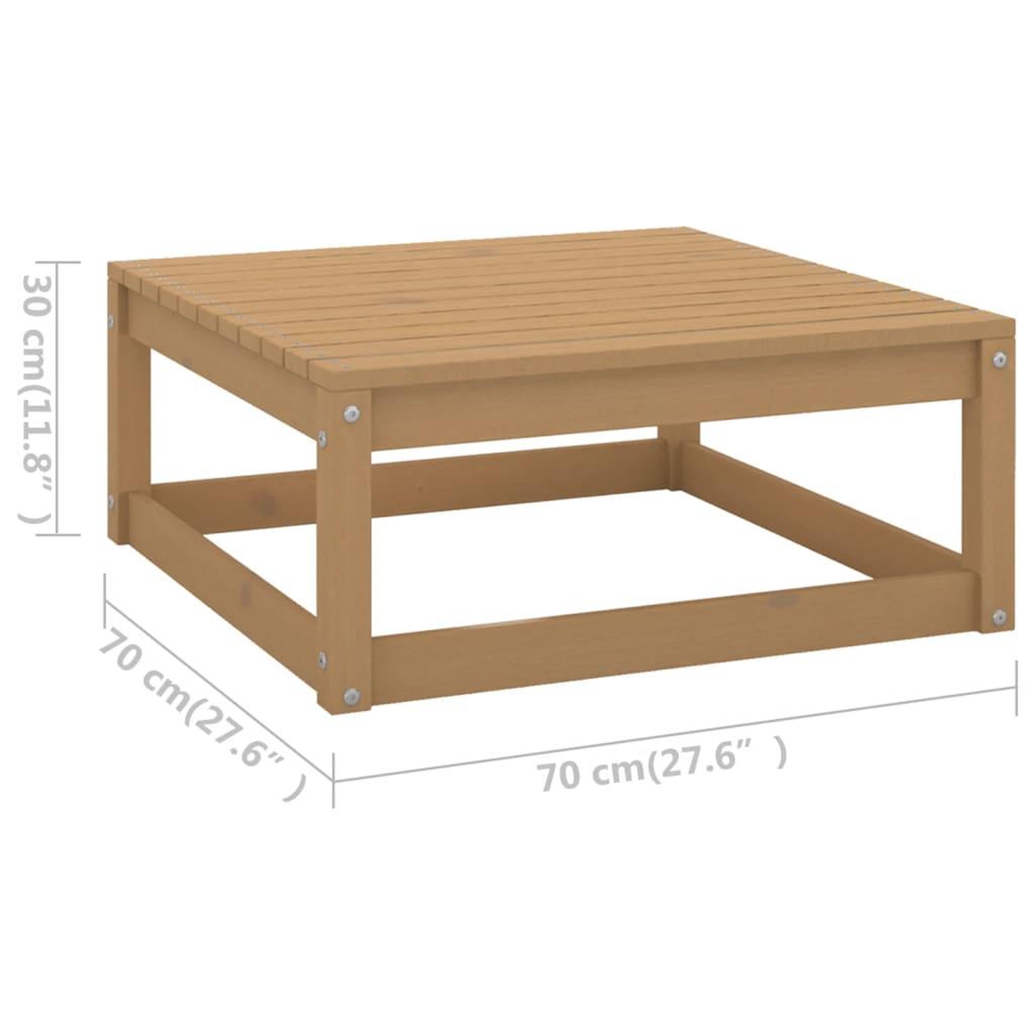 Voir la diapositive 6 : VIDAXL Repose-pied de jardin et coussin Marron miel Bois de pin massif