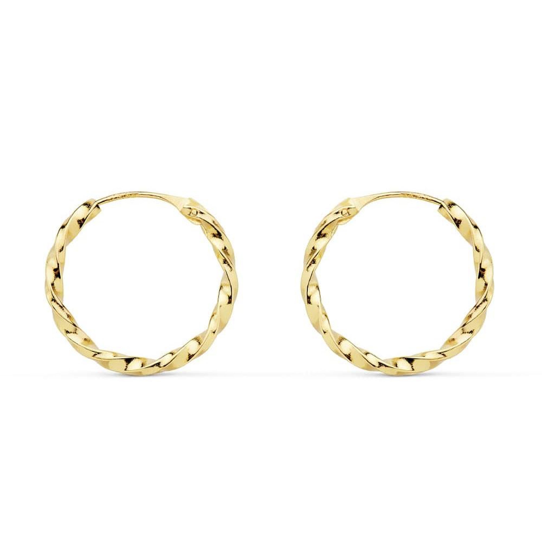 L'ATELIER D'AZUR Boucles d'Oreilles Créoles Or 18 Carats 750/000 Jaune - Torsadées