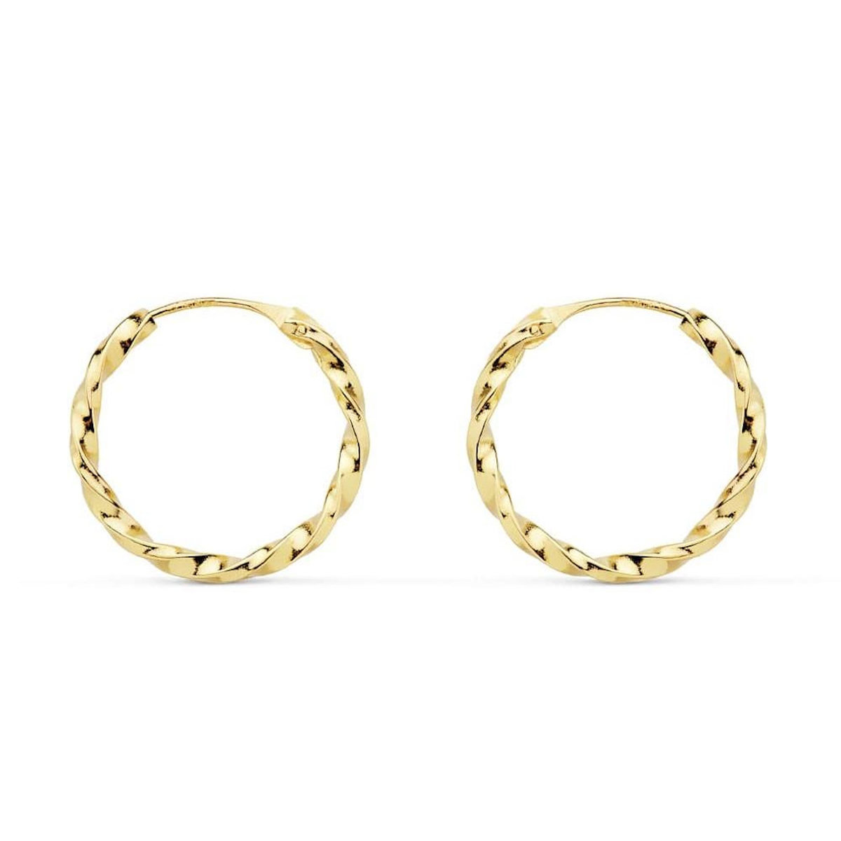 L'ATELIER D'AZUR Boucles d'Oreilles Créoles Or 18 Carats 750/000 Jaune - Torsadées