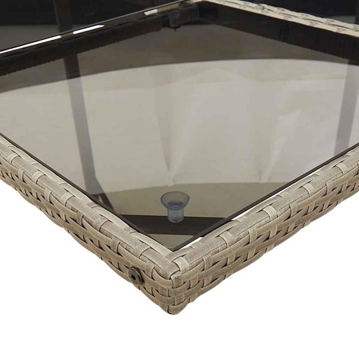 VIDAXL Ensemble a manger de jardin 9 pcs coussins gris resine tressee