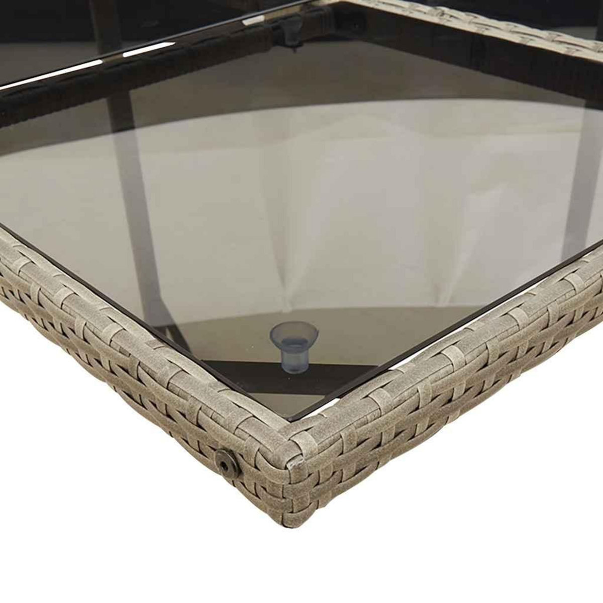 VIDAXL Ensemble a manger de jardin 9 pcs coussins gris resine tressee