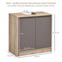 Voir la diapositive 3 : HOMCOM Meuble salle de bain - meuble sous-vasque - placard 2 portes avec étagère - dim. 60L x 30l x 59H cm - panneaux particules chêne clair gris