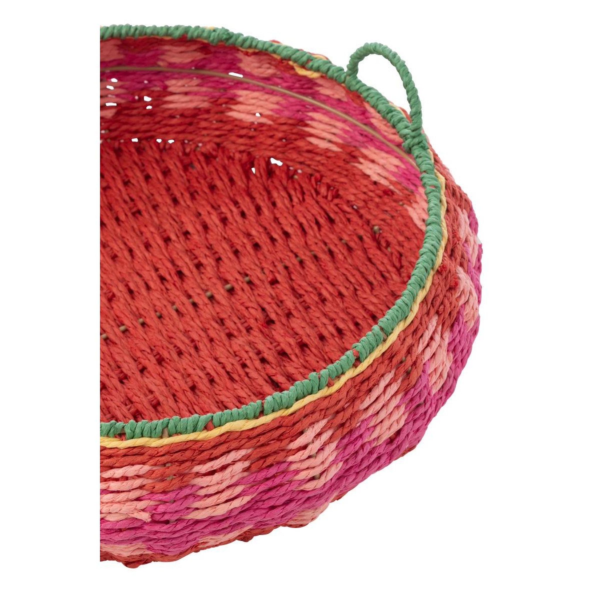Voir la diapositive 3 : J-LINE Lot de 2 plateaux déco  dia  50cm multicolore