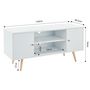 Voir la diapositive 4 : Meuble TV  2 portes pieds bois massif L116cm MALMO