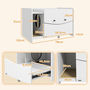 Voir la diapositive 3 : PAWHUT Maison de toilette pour chat - meuble cache litière - compartiment coulissant, aérations, tapis de fuite - blanc