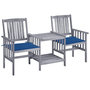 Voir la diapositive 1 : VIDAXL Chaises de jardin avec table a the et coussins Acacia solide