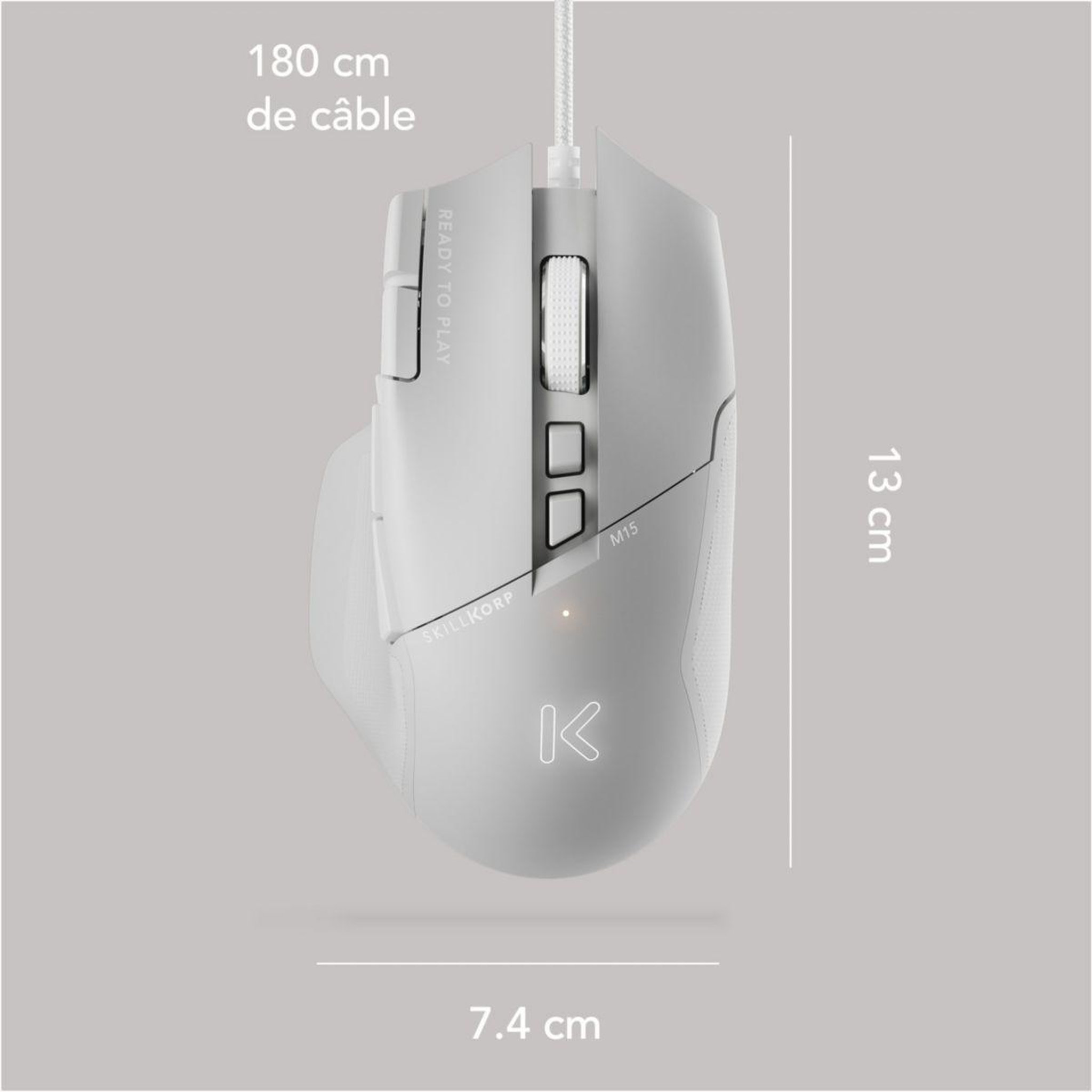 Voir la diapositive 5 : SKILLKORP Souris gamer filaire m15 blanche v2 progress