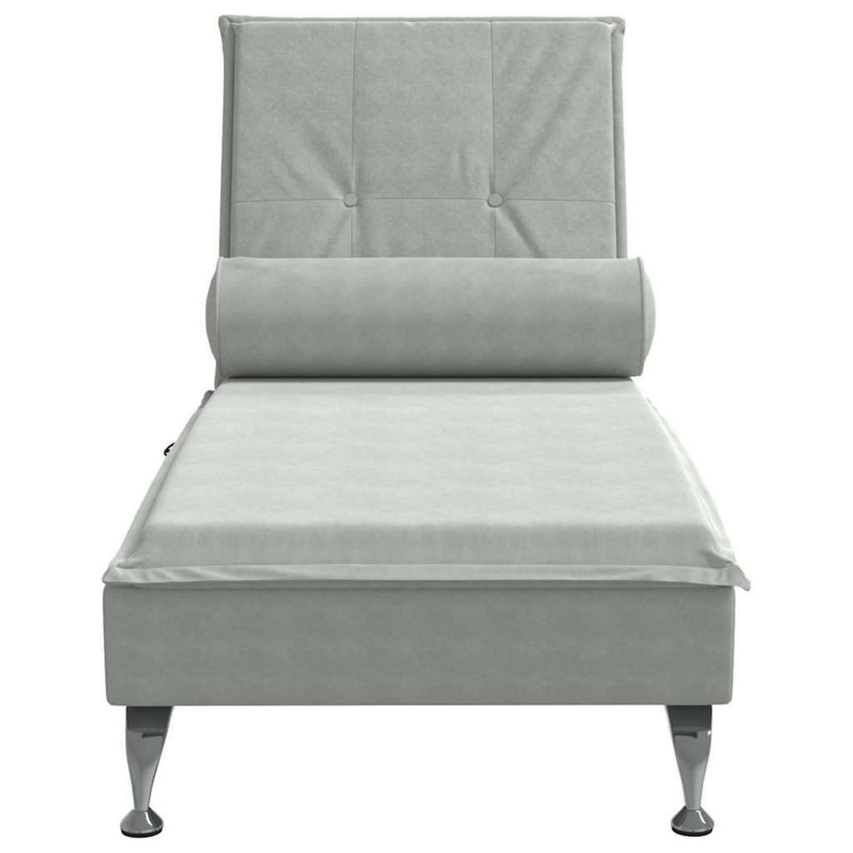 VIDAXL Chaise longue de massage avec traversin gris clair velours