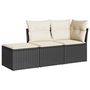 Voir la diapositive 2 : VIDAXL Salon de jardin 3 pcs avec coussins noir resine tressee