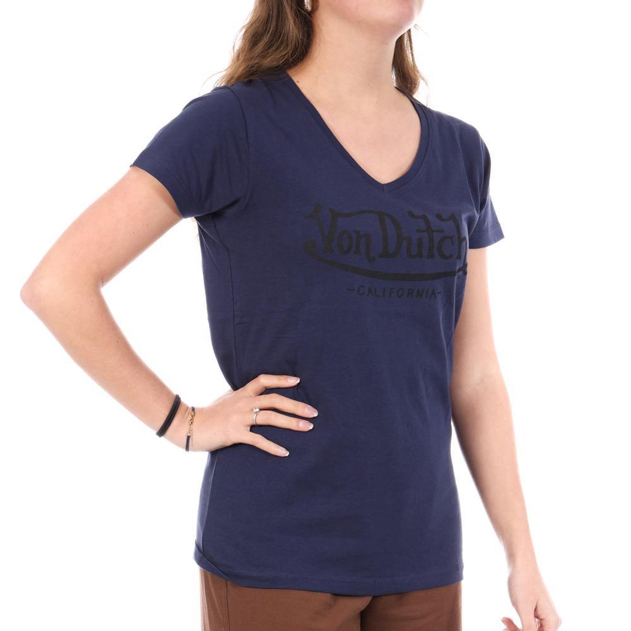 VON DUTCH T Shirt  Femme Von Dutch LLI. Coloris disponibles : Bleu